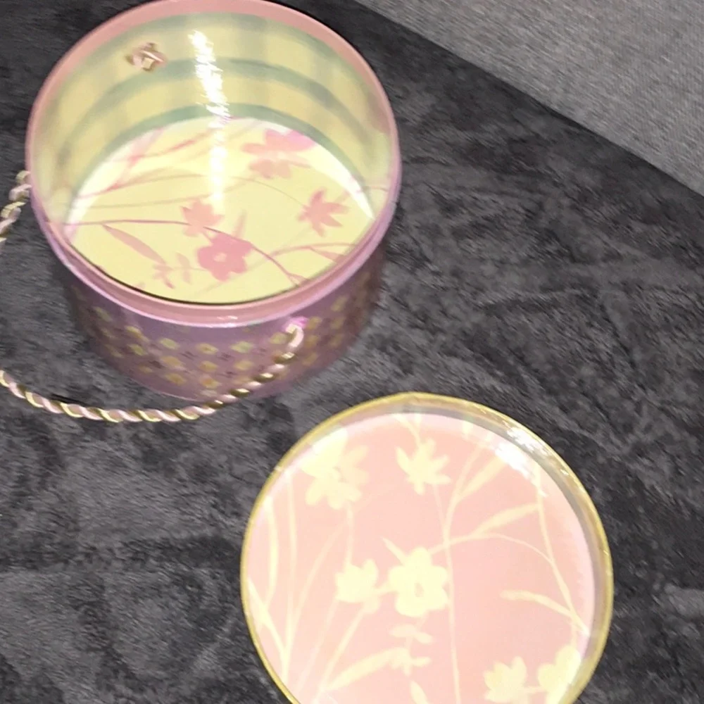 Easter Colors Lidded Box With Handle NWOT